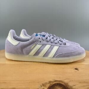 Adidas Samba OG Mens Size 9.5 Shoes Silver Dawn Lilac Purple Sneakers NEW